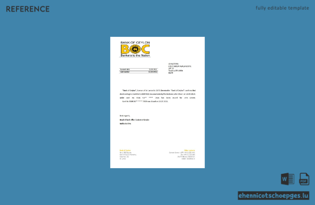 Sri Lanka BOC Schließungsbeispiel Vorschau